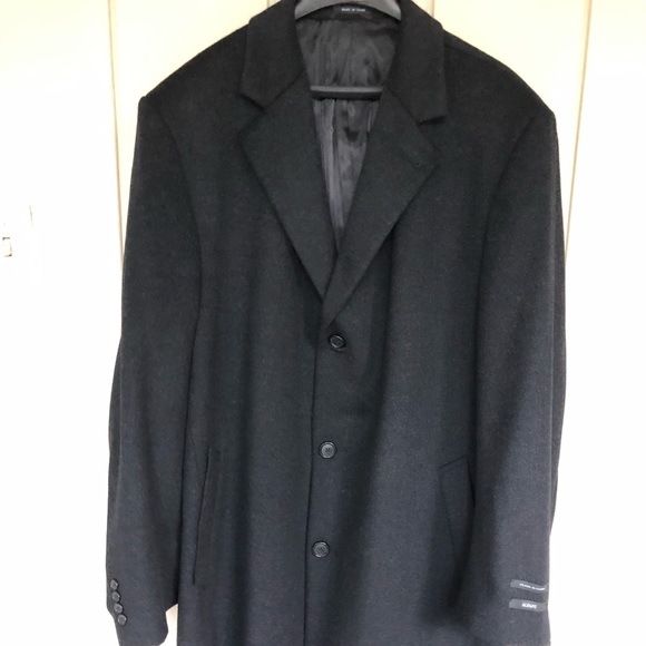 mens full length overcoat black